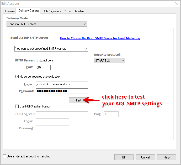 aol address book server information