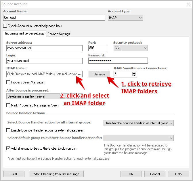 pop3 settings for comcast email