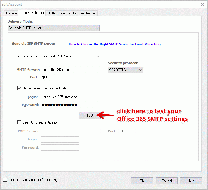 How To Use Ms Office 365 Email Settings In Easymail7 Glocksoft Kb