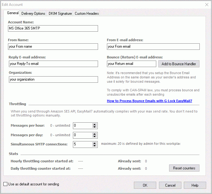 comcast office 365 outlook settings