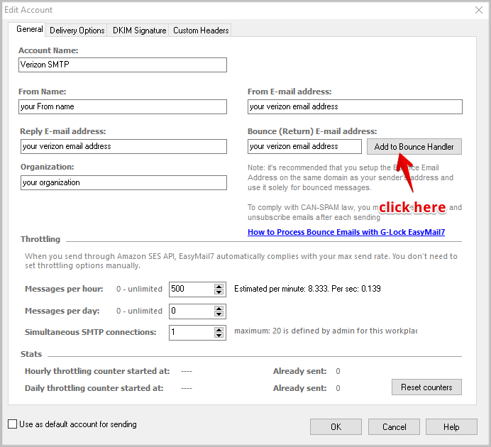 Smtp connection time